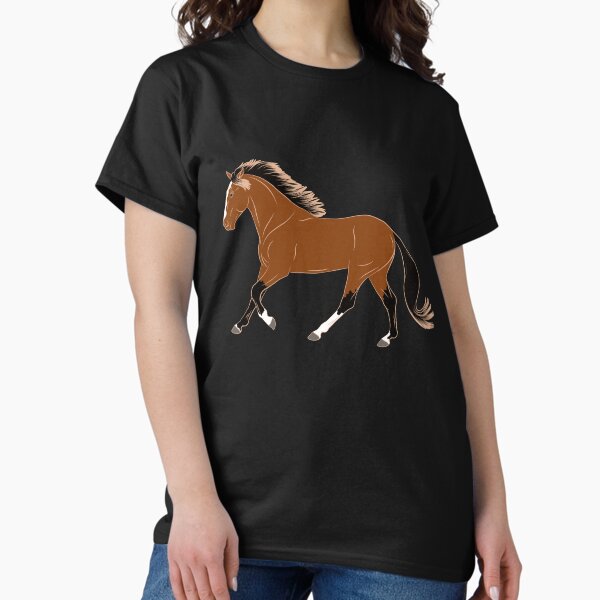 Aperçu de l'œuvre Cheval Barbe, dessin cheval bai, cheval de selle, races de chevaux du Maroc créée et vendue par WebEquitation®.