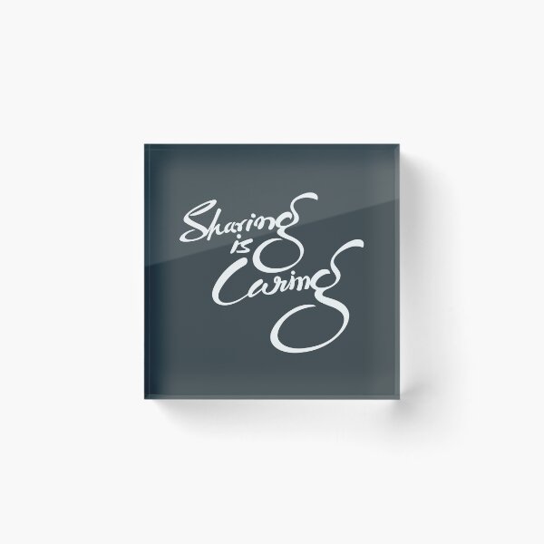 Item preview, Sharing is Caring Cursive Handwriting White Lettering Composition designed and sold by Wiggly Lines.
