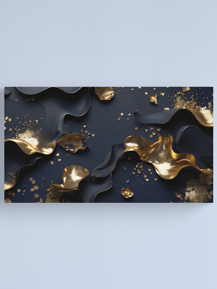 Thumbnail 1 of 3, Canvas Print, Midnight Gold – Elegant Abstract Luxury designed and sold by PixelsArtst.