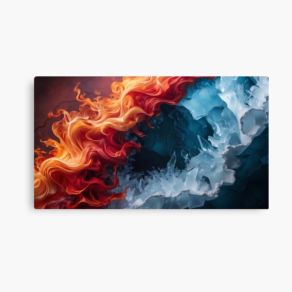 Fire vs Ice – Elemental Power Clash Canvas Print