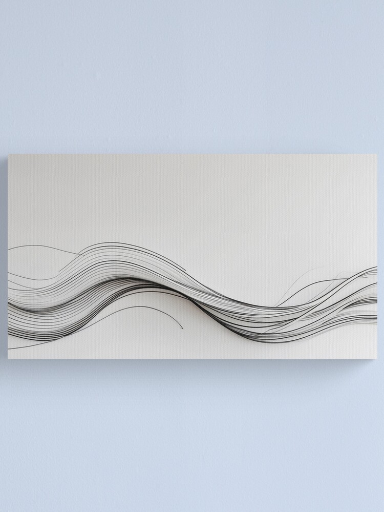Thumbnail 1 of 3, Canvas Print, Minimalist Flow – Elegant Abstract Waves designed and sold by PixelsArtst.
