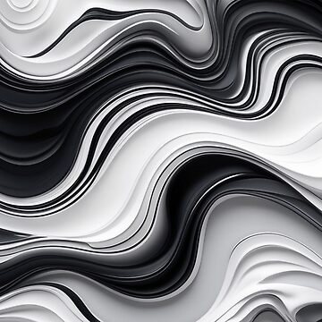Artwork thumbnail, Monochrome Waves – Abstract Fluid Motion by PixelsArtist.com