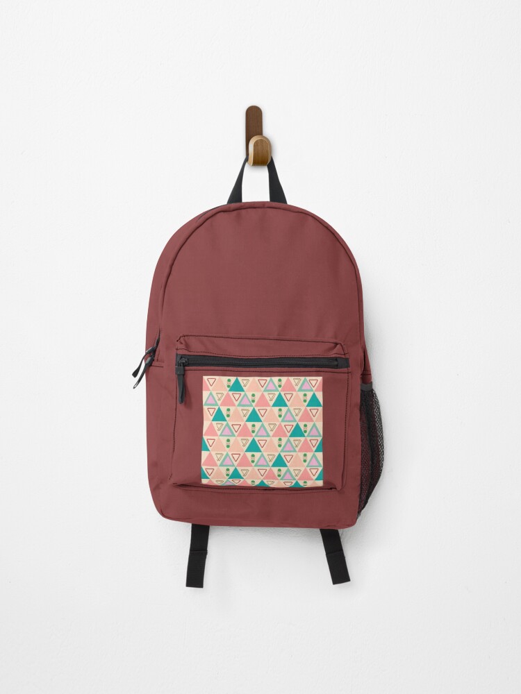 Thumbnail 1 of 3, Backpack, Retro Geometric Triangle Pattern designed and sold by BeeStylishTees.