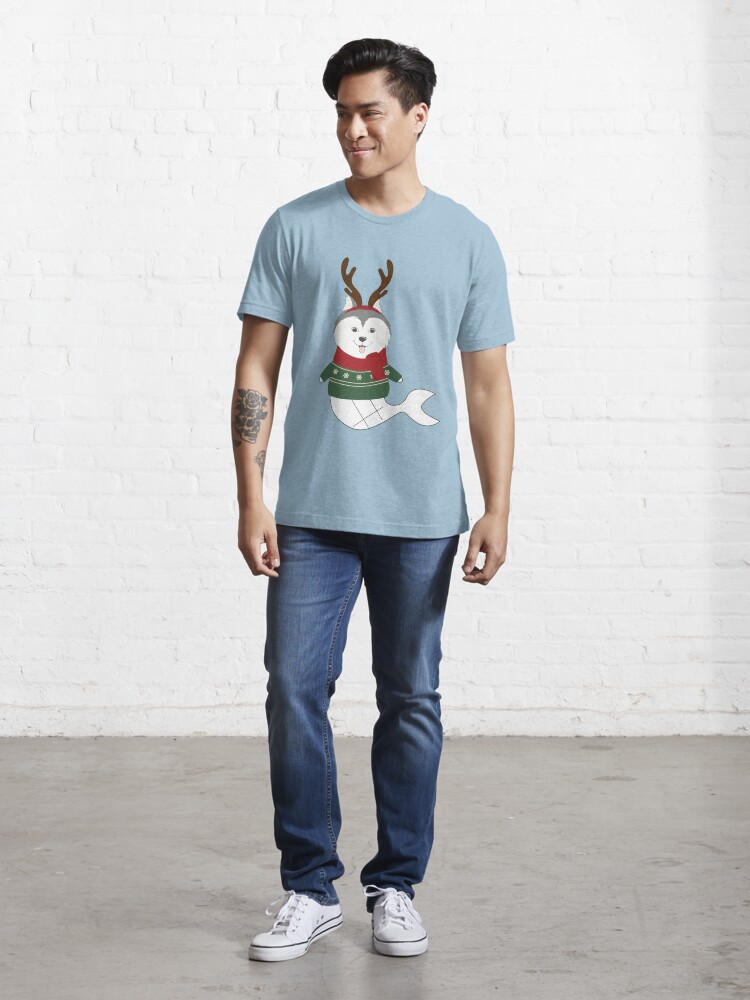 Alternate view of Happy Pet Mermaid in Ugly Christmas Sweaters Essential T-Shirt