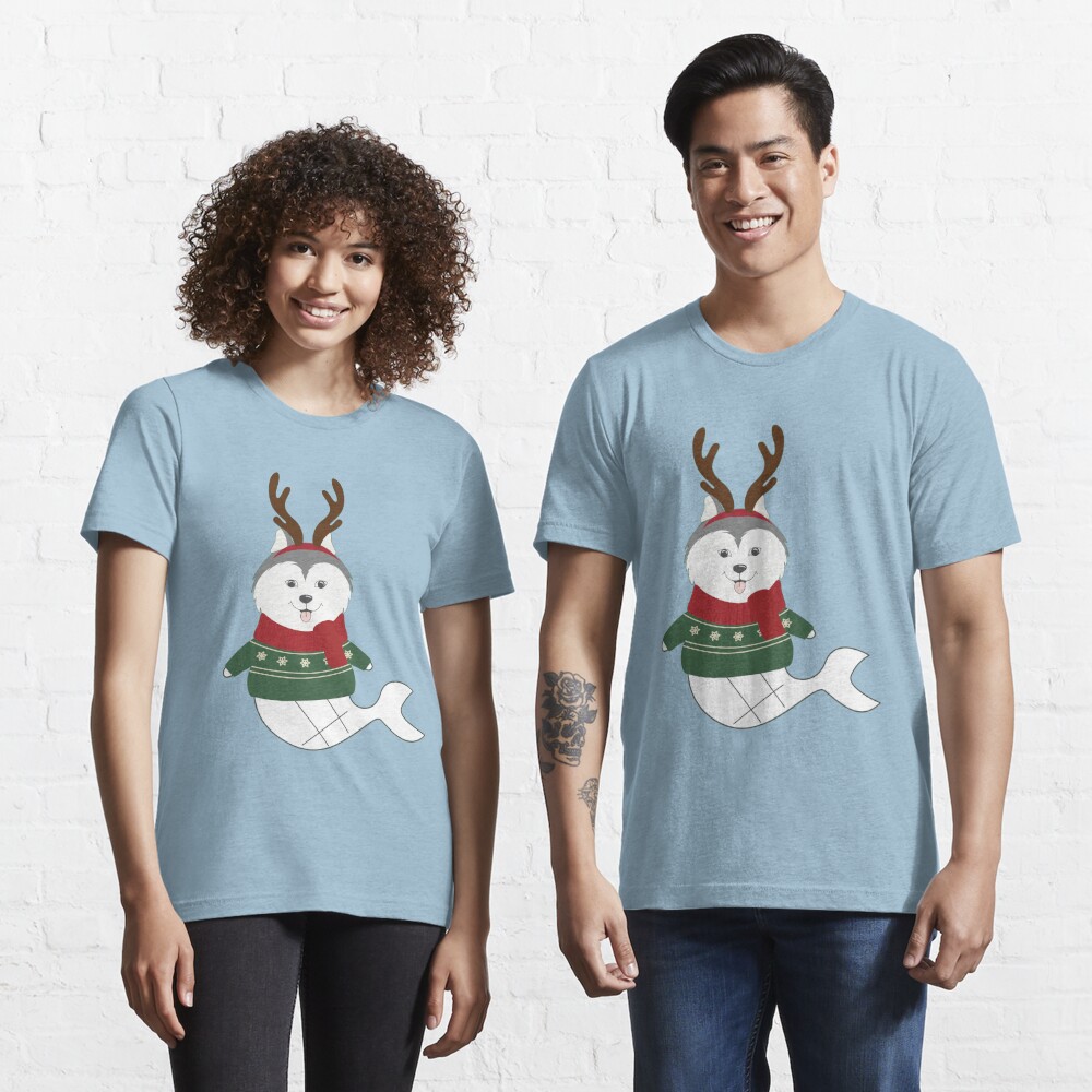 Happy Pet Mermaid in Ugly Christmas Sweaters Essential T-Shirt