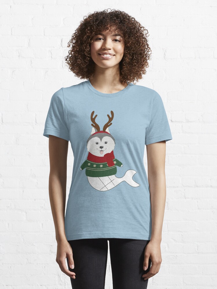 Alternate view of Happy Pet Mermaid in Ugly Christmas Sweaters Essential T-Shirt