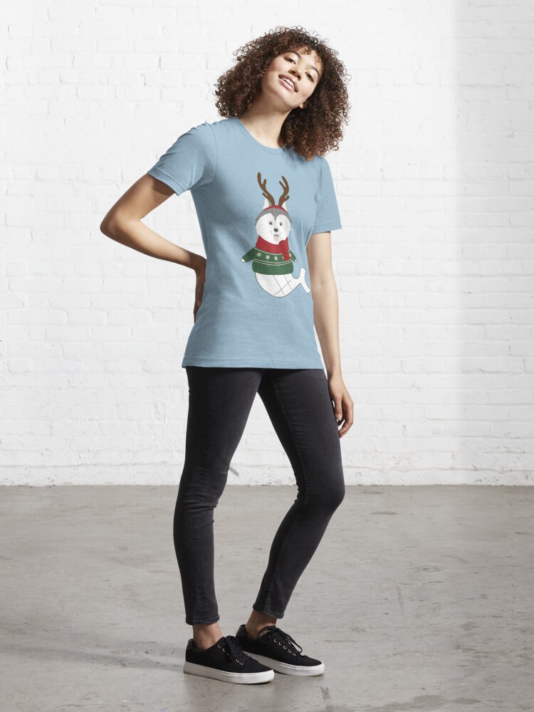 Alternate view of Happy Pet Mermaid in Ugly Christmas Sweaters Essential T-Shirt