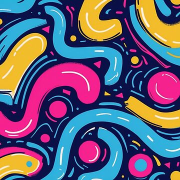Artwork thumbnail, Retro Pop – Vibrant Abstract Doodle Art by PixelsArtist.com