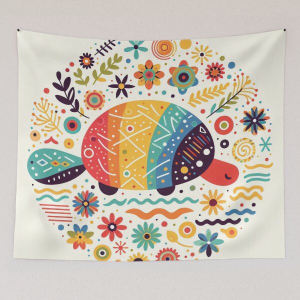 Item preview, Scandinavian Folk Art Platypus – Rainbow and Floral Motifs by heidiannemorris designed and sold by FOLK ART FUSION.