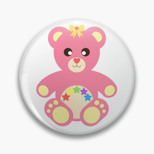 Item preview, Pink teddy with rainbow stars designed and sold by KWGD - Kelly Woodward Graphic Designer.