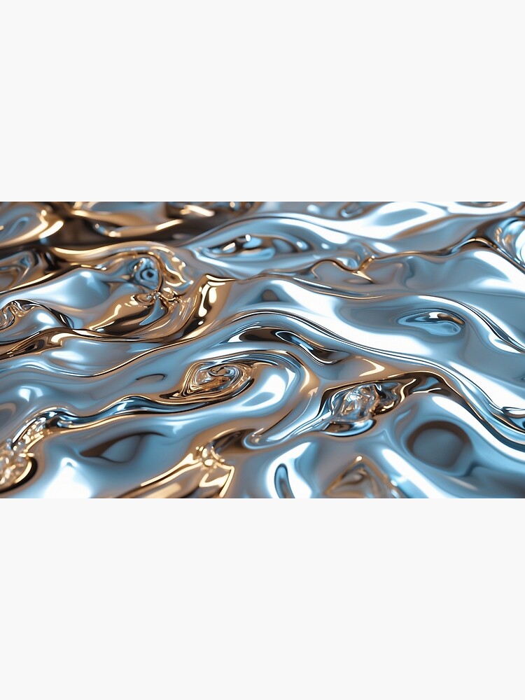 Thumbnail 3 of 3, Canvas Print, Liquid Metal – Futuristic Chrome Waves designed and sold by PixelsArtst.