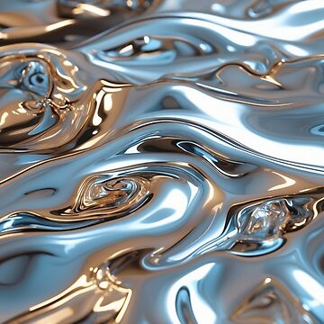 Artwork thumbnail, Liquid Metal – Futuristic Chrome Waves by PixelsArtist.com
