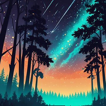 Artwork thumbnail, Cosmic Forest – Starry Night Wilderness by PixelsArtist.com