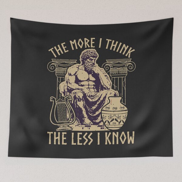 Item preview, The More I Think The Less I Know Sepia Philosopher Reflections designed and sold by SplashTastic.