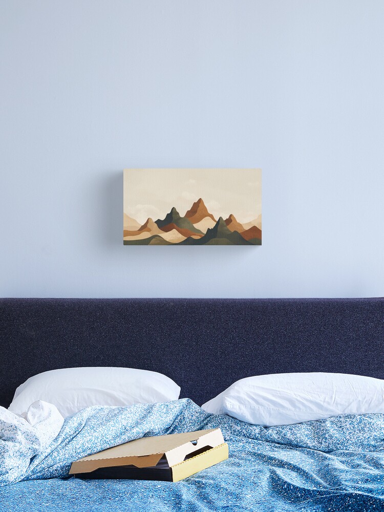 Thumbnail 2 of 3, Canvas Print, Boho Mountain Landscape – Earthy Tones designed and sold by PixelsArtst.