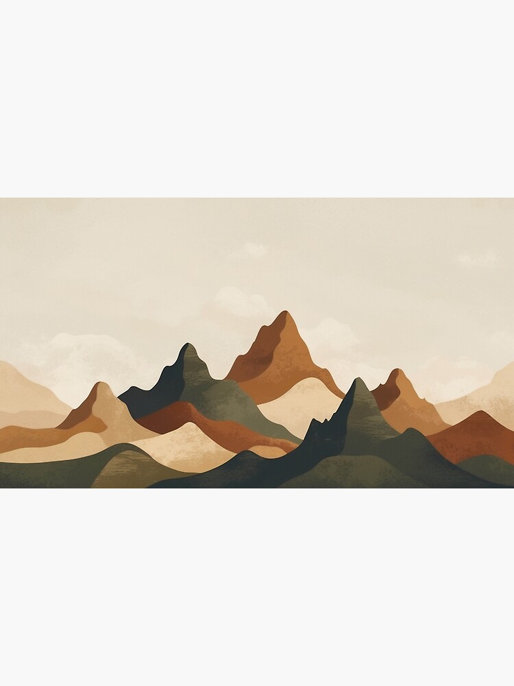 Thumbnail 3 of 3, Canvas Print, Boho Mountain Landscape – Earthy Tones designed and sold by PixelsArtst.
