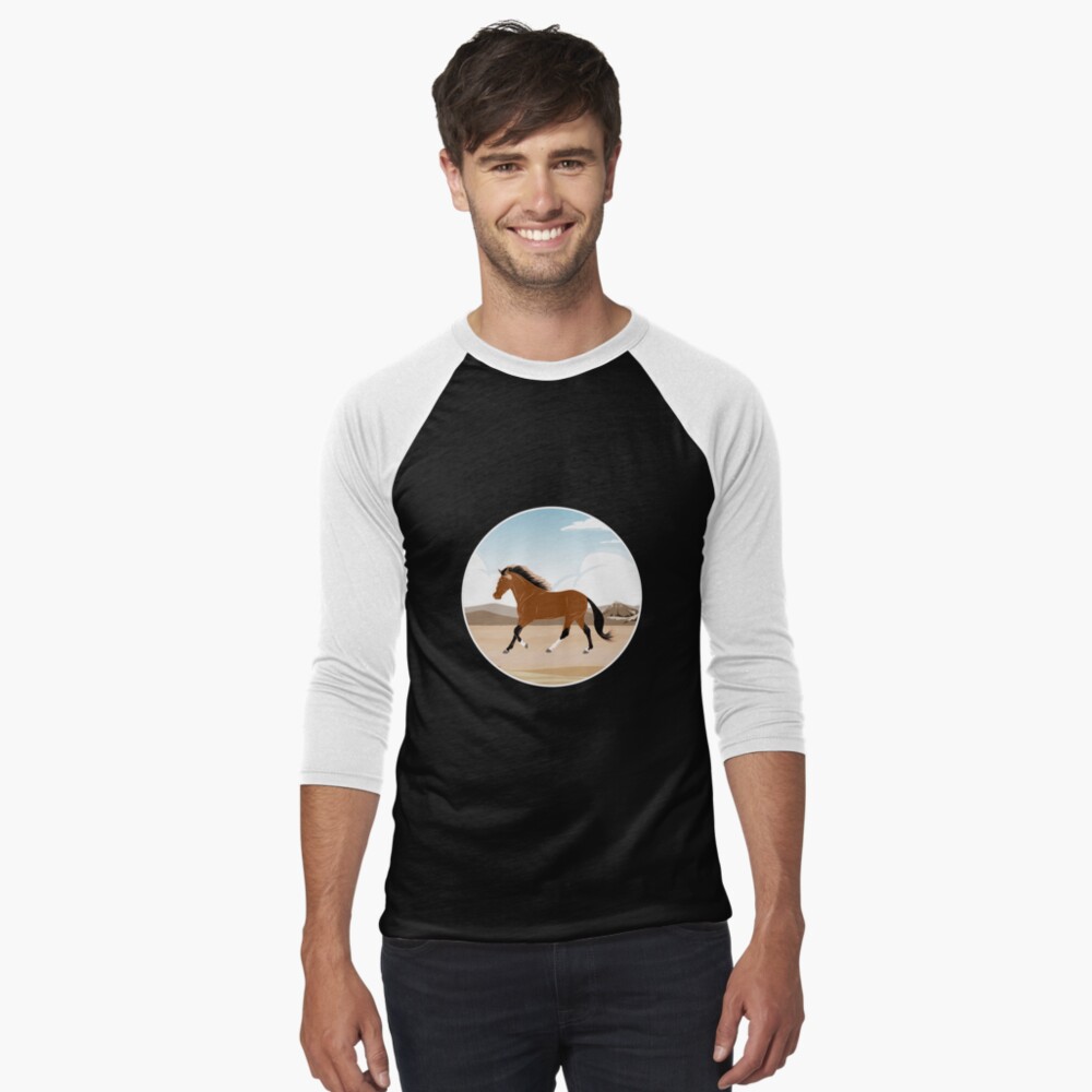 Aperçu de l'œuvre T-shirt baseball manches ¾ créée et vendue par WebEquitation.