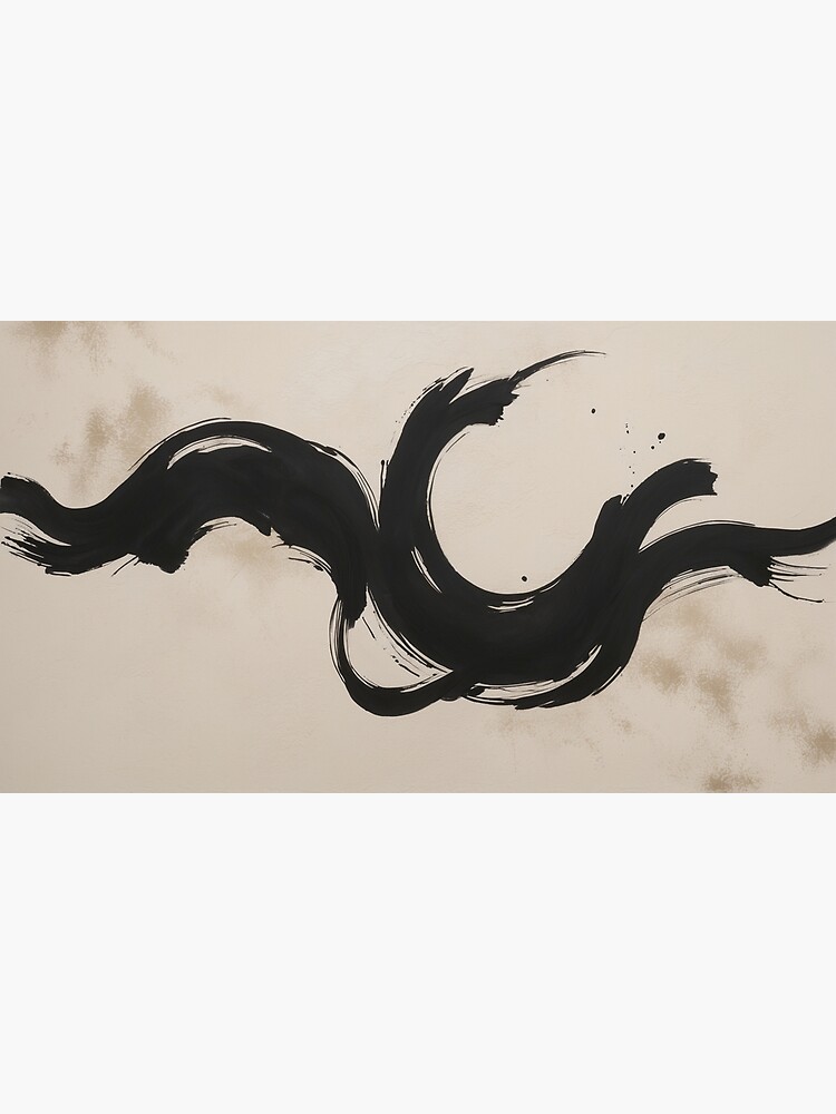 Thumbnail 3 of 3, Canvas Print, Zen Flow – Minimalist Ink Brushstroke designed and sold by PixelsArtst.