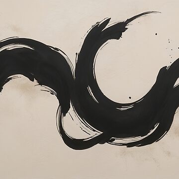 Artwork thumbnail, Zen Flow – Minimalist Ink Brushstroke by PixelsArtist.com