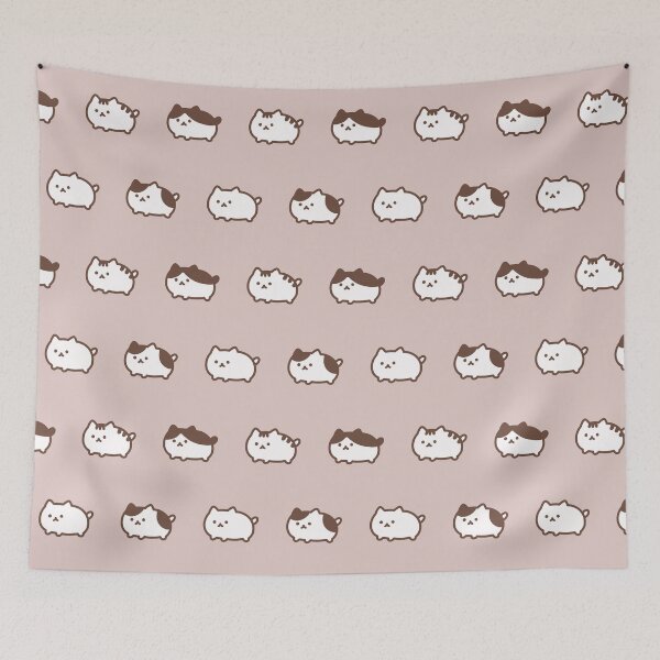 Item preview, Plump Cats Pattern / Pink Beige designed and sold by Yuru Pals.