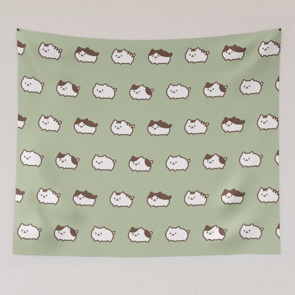 Item preview, Plump Cats Pattern / Pistachio Green designed and sold by Yuru Pals.