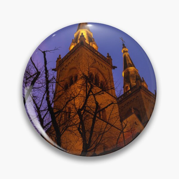 Item preview, Beautiful Cathedral Collégiale de Neuchatel and Bare Tree Against Sky in Dusk  designed and sold by Mats Silvan.