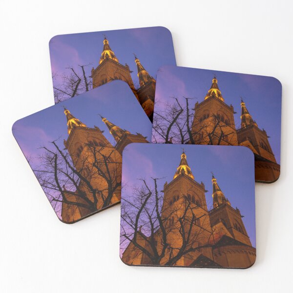Item preview, Beautiful Cathedral Collégiale de Neuchatel and Bare Tree Against Sky in Dusk  designed and sold by Mats Silvan.