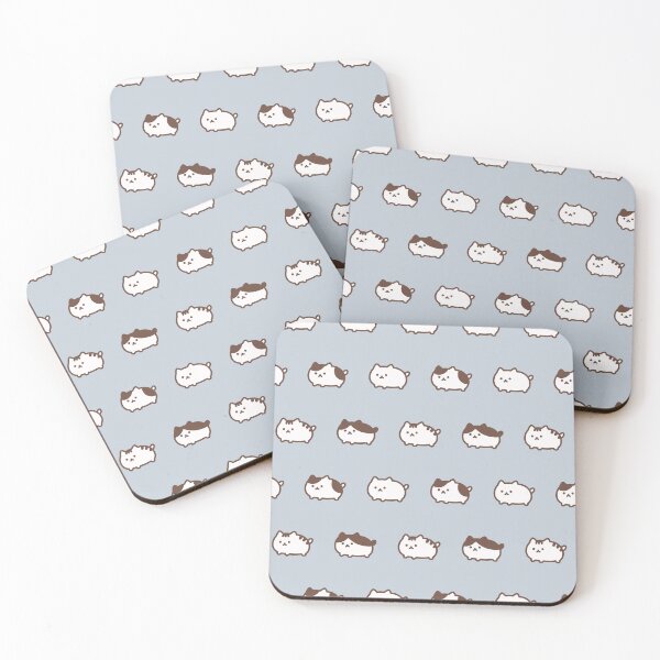 Item preview, Plump Cats Pattern / Blue Beige designed and sold by Yuru Pals.
