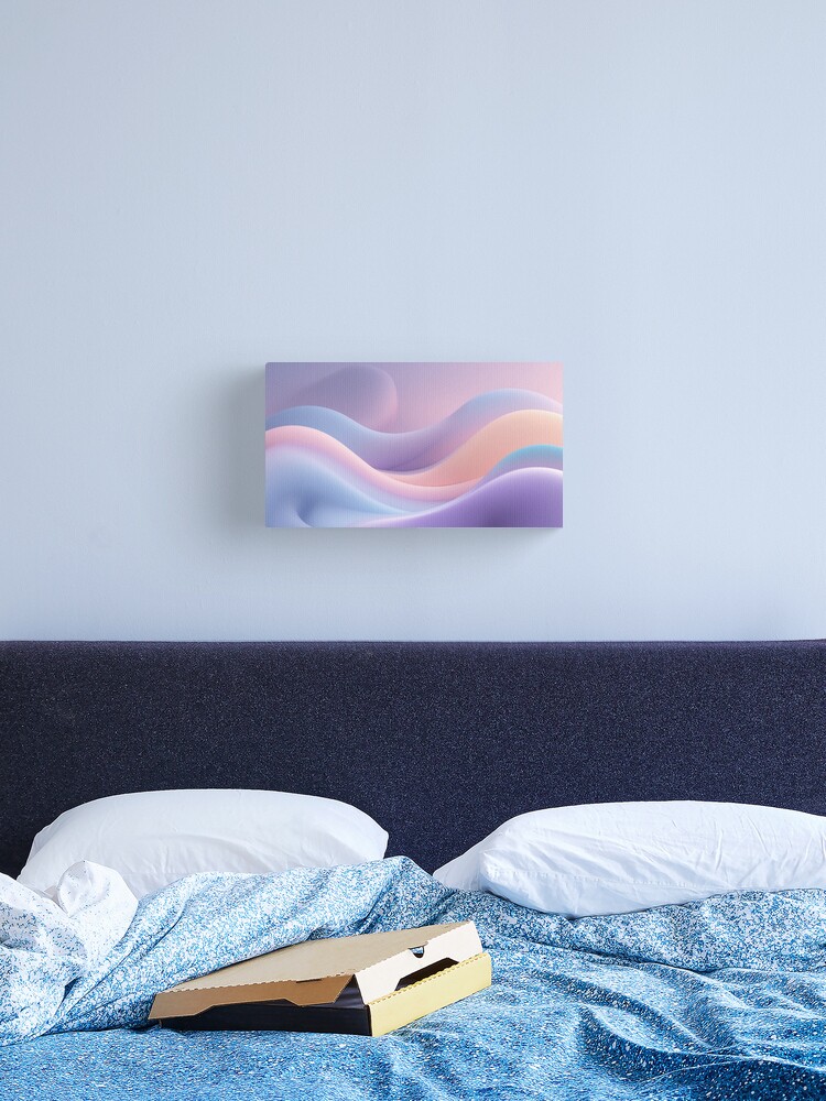 Thumbnail 2 of 3, Canvas Print, Dreamy Pastel Waves – Soft Abstract Aesthetic designed and sold by PixelsArtst.