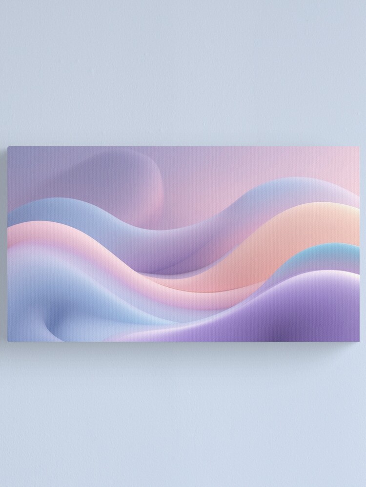 Thumbnail 1 of 3, Canvas Print, Dreamy Pastel Waves – Soft Abstract Aesthetic designed and sold by PixelsArtst.