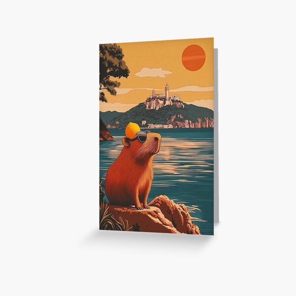 Item preview, Capybara in Capri – Lemon & Sunglasses Mediterranean Vibes designed and sold by Artistillery.