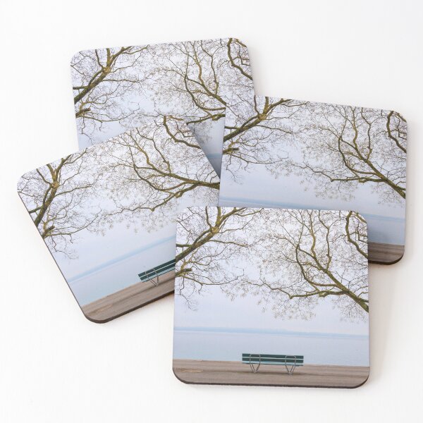 Item preview, Waterfront with Bare Tree and Bench on Lake Neuchatel designed and sold by Mats Silvan.