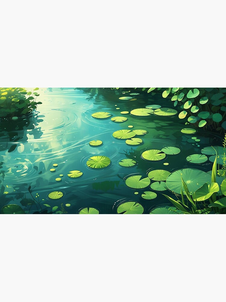 Thumbnail 3 of 3, Canvas Print, Tranquil Pond – Sunlit Water Lilies designed and sold by PixelsArtst.
