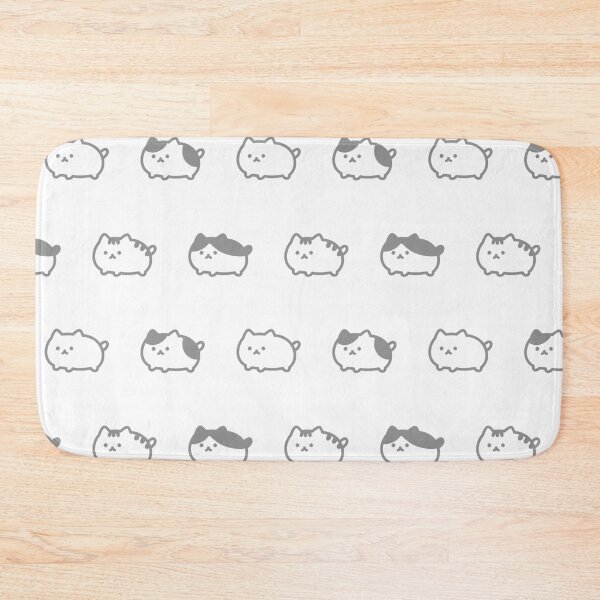 Item preview, Plump Cats Pattern / White Gray designed and sold by Yuru Pals.