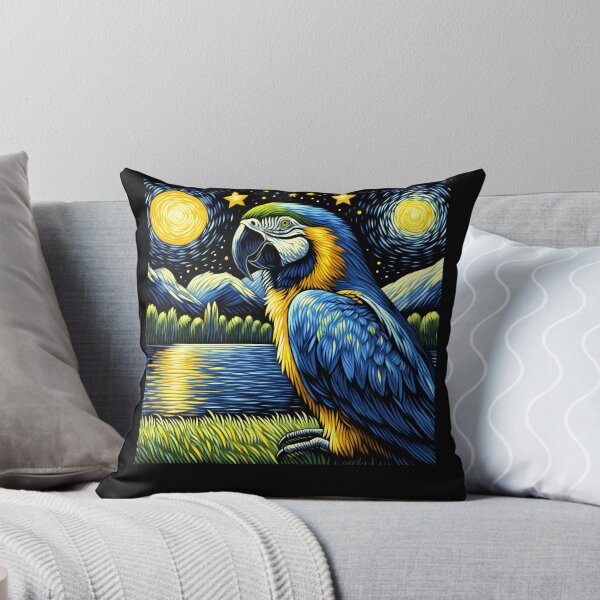 Item preview, Starry Night Blue and Yellow Macaw Parrot Van Gogh Bird Lover designed and sold by Kimberley King Art  King Art.