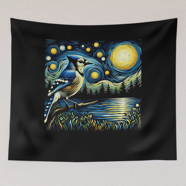 Item preview, Starry Night Blue Jay Van Gogh Bird Lover designed and sold by Kimberley King Art  King Art.