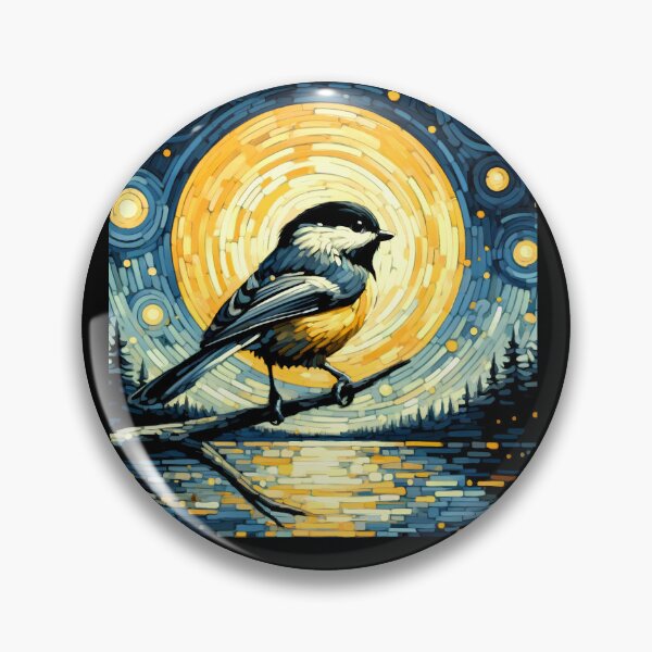 Item preview, Starry Night Chickadee Van Gogh Bird Lover designed and sold by Kimberley King Art  King Art.