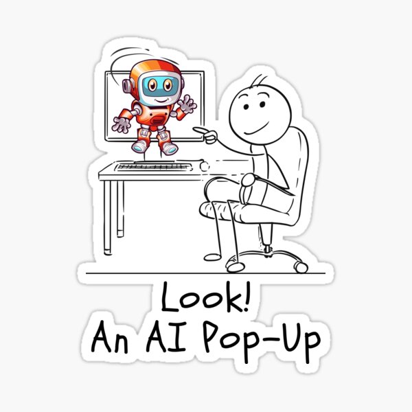 Item preview, Funny Look!  An Artificial Intelligence (AI) Pop-Up Cartoon. designed and sold by MPC-Mince-Pies.