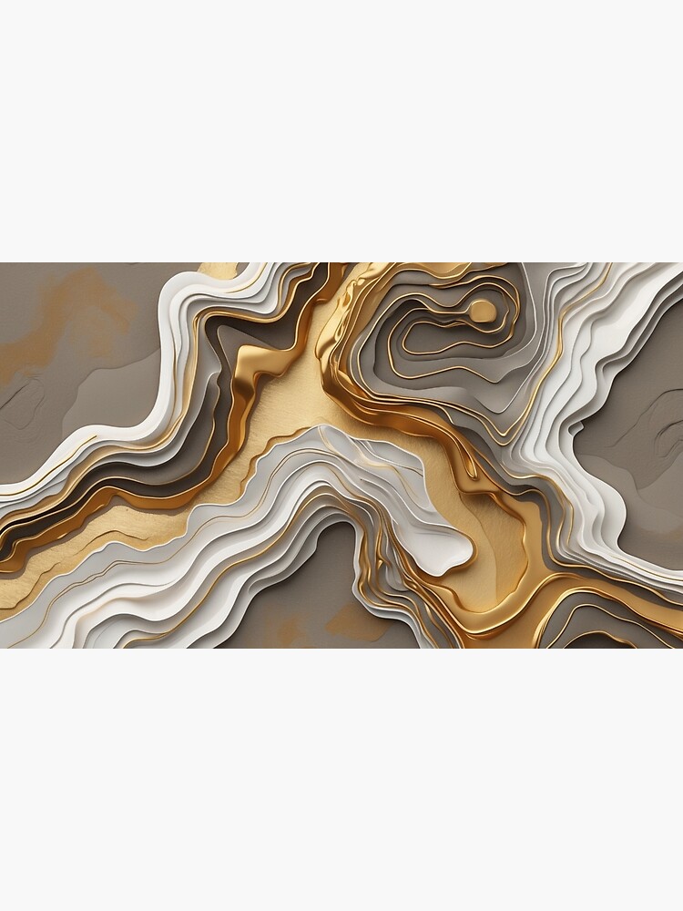 Thumbnail 3 of 3, Canvas Print, Luxurious Topography – Gold & Marble Layers designed and sold by PixelsArtst.