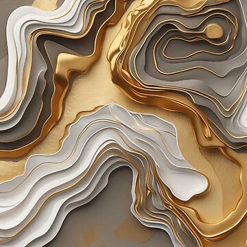 Artwork thumbnail, Luxurious Topography – Gold & Marble Layers by PixelsArtist.com