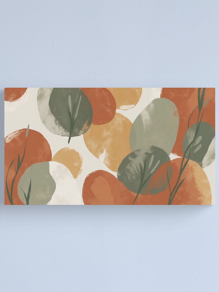 Thumbnail 1 of 3, Canvas Print, Autumn Breeze – Abstract Botanical Art designed and sold by PixelsArtst.