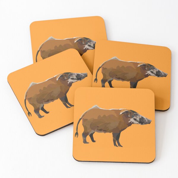 Item preview, R is for Red River Hog, Red River Hog Illustration – Cute Wild Pig Animal Art designed and sold by PrettylittlepastelUk.