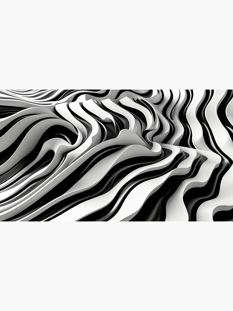 Thumbnail 3 of 3, Canvas Print, Monochrome Waves – Abstract Black & White Flow designed and sold by PixelsArtst.