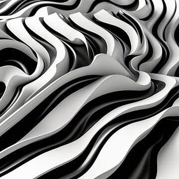Artwork thumbnail, Monochrome Waves – Abstract Black & White Flow by PixelsArtist.com