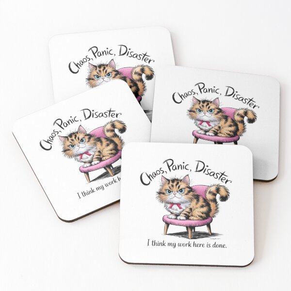 Item preview, my work is done, cat, feline, trouble maker, funnyfits70, Humor, Funny, retro, vintages, funny quotes, animal humor, designed and sold by FunnyFits70.