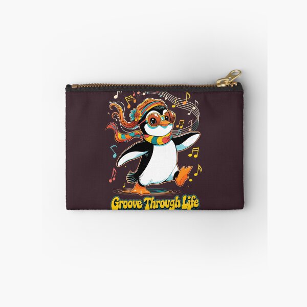 Item preview, Groove Through Life - Groovy Penguin Boho 70s Art | LaLi Designs designed and sold by LaLi-Designs.