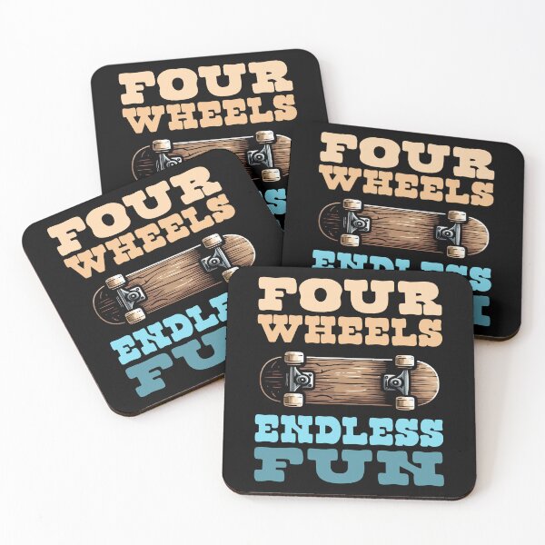Item preview, FOUR WHEELS, ENDLESS FUN - SKATEBOARD GIFT designed and sold by KEF Custom.