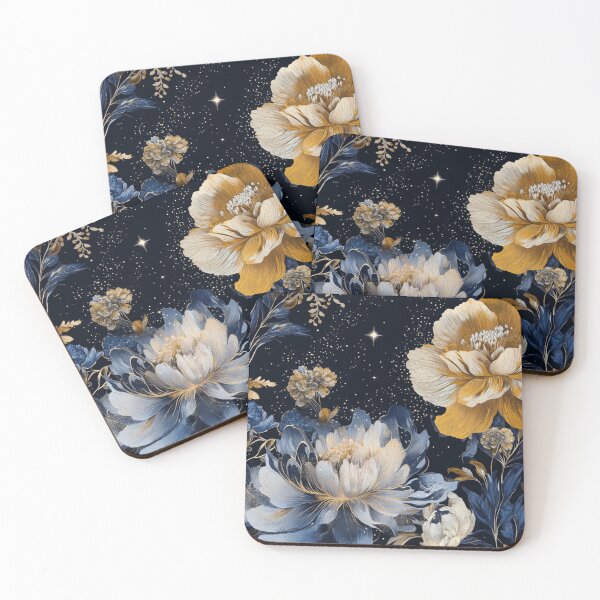 Item preview, Cosmic Floral Elegance on Midnight Background designed and sold by Desireehaz.