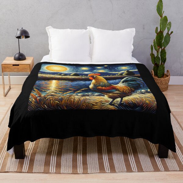 Item preview, Starry Night Chicken Rooster Van Gogh Lover Farmer designed and sold by Kimberley King Art King Art.