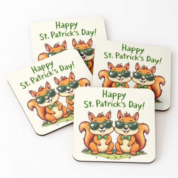 Item preview, St. Patrick’s Day Squirrel Duo designed and sold by SteadyRolling.